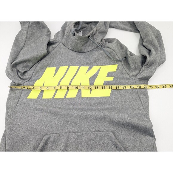 Nike Therma Fit Performance Gray Neon Yellow Sweatshirt Hoodie Size Small - Picture 5 of 9